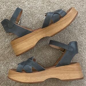 MIZ MOOZ Made in Spain Blue Leather Sandals Size 38